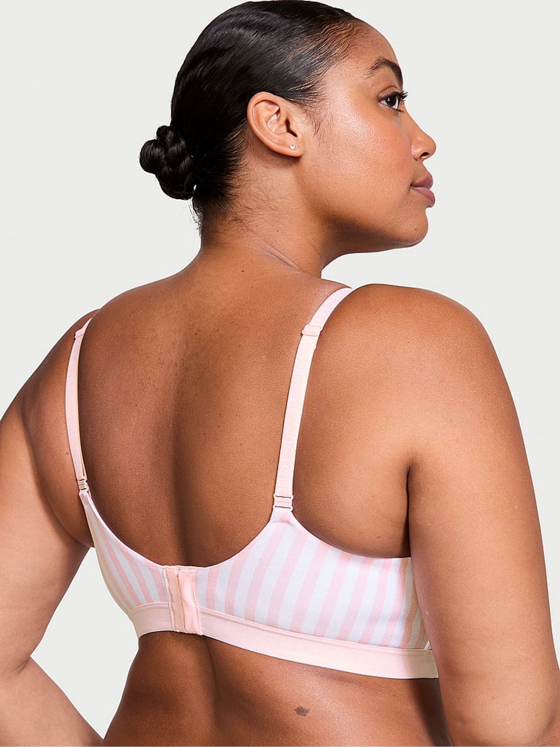 Pink Stripe Non Wired Lightly Lined Bra