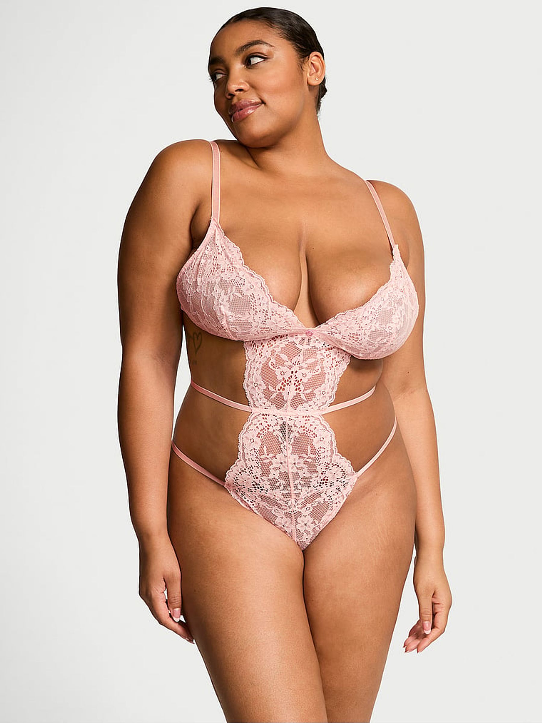 Purest Pink Lace Bodysuit