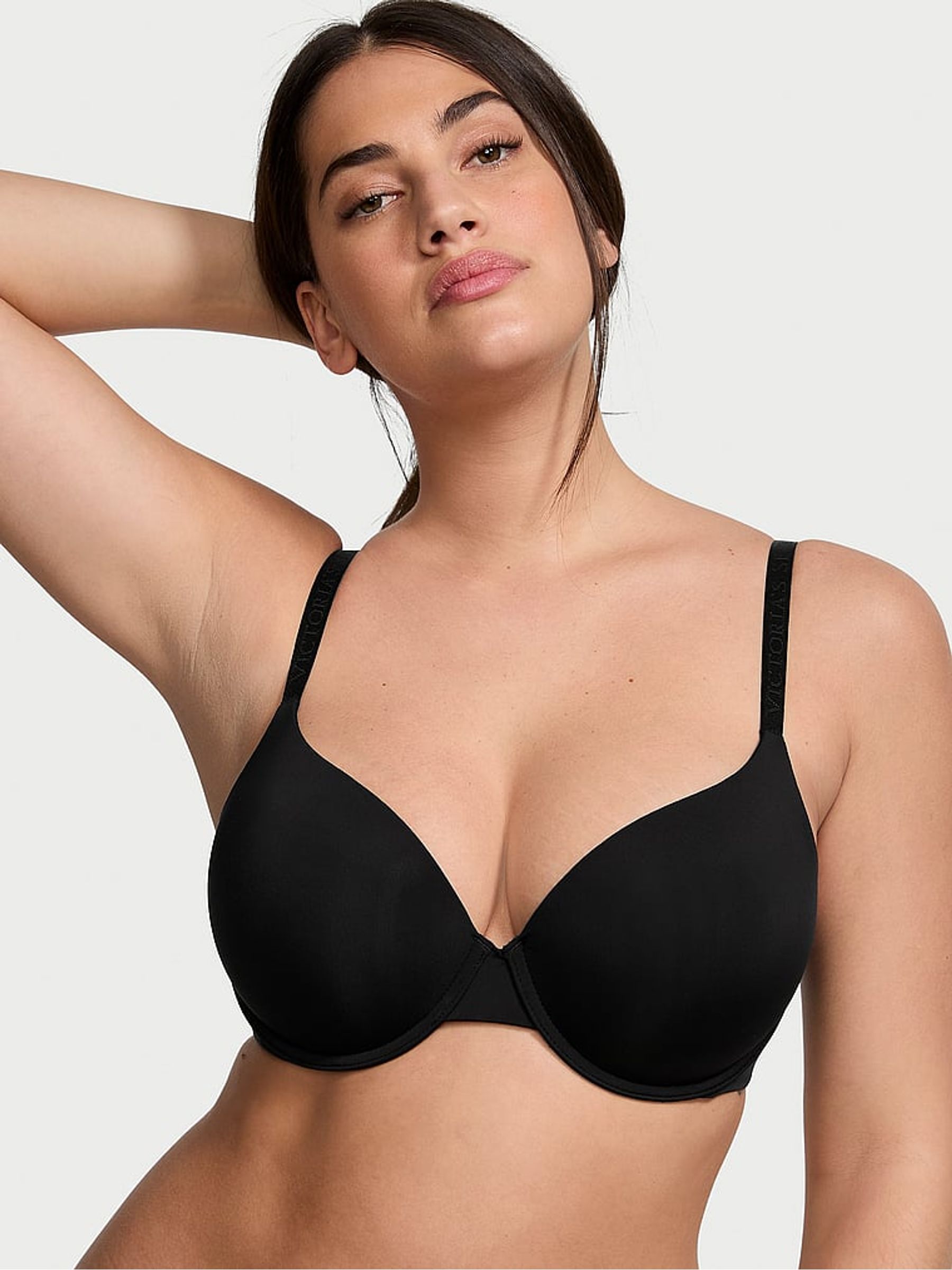 Black Strap Demi Lightly Lined Bra