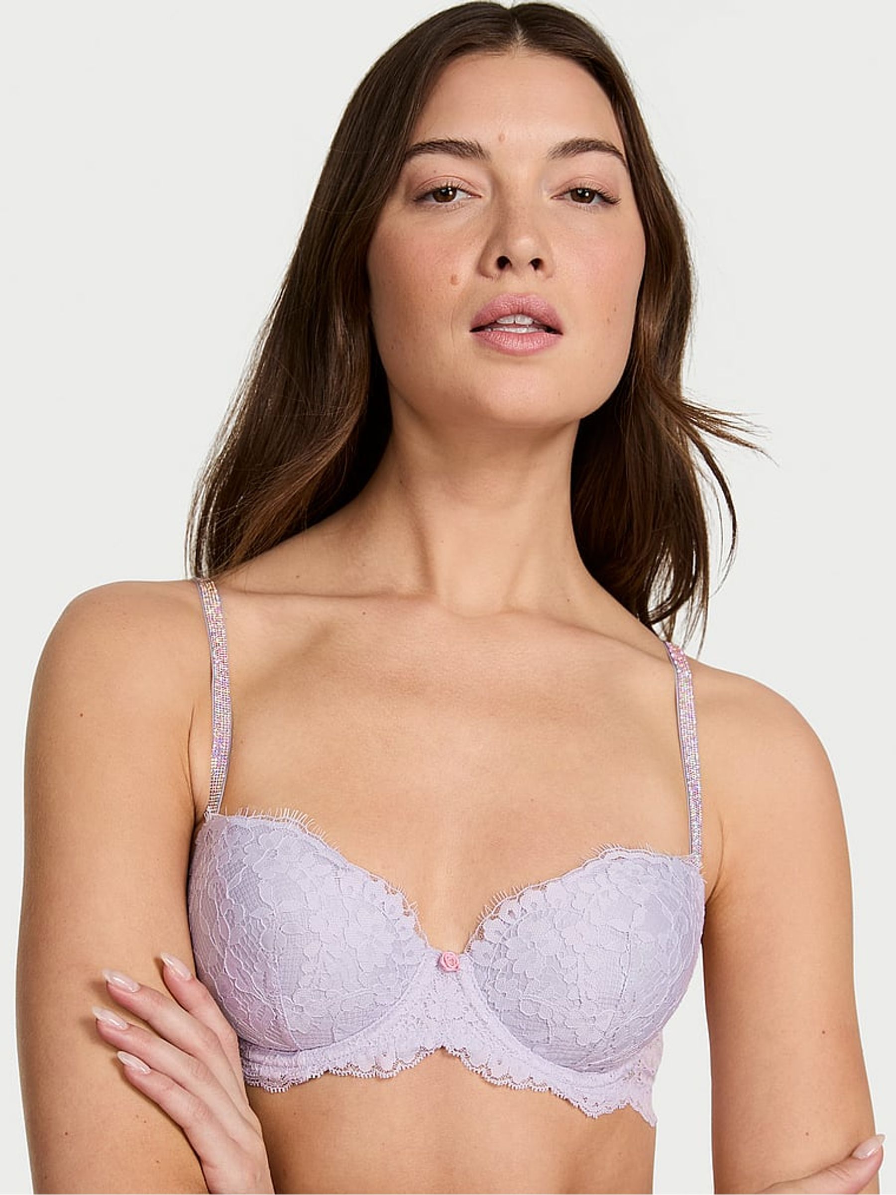 Feather Purple Lightly Lined Demi Twinkle Strap Bra