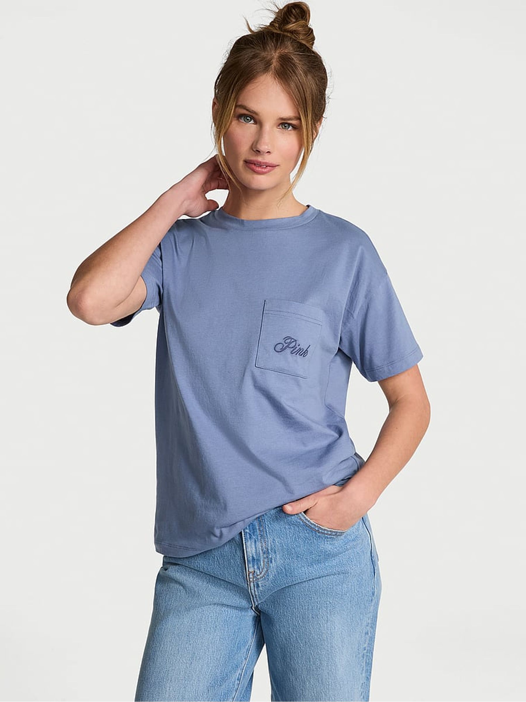 Dusty Iris Blue Cotton Pyjama T-Shirt