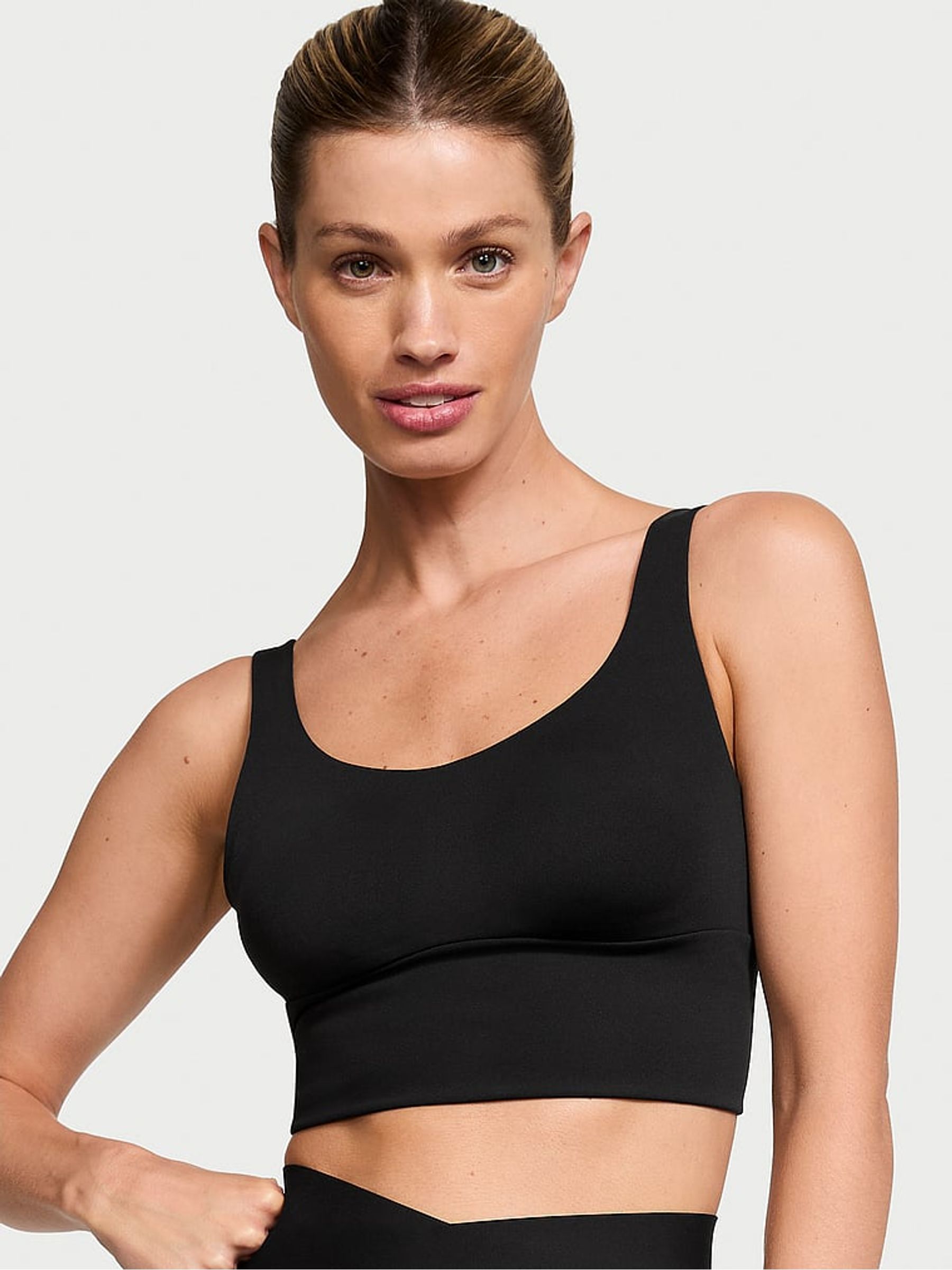 Black Cross Back Mesh Sports Bra