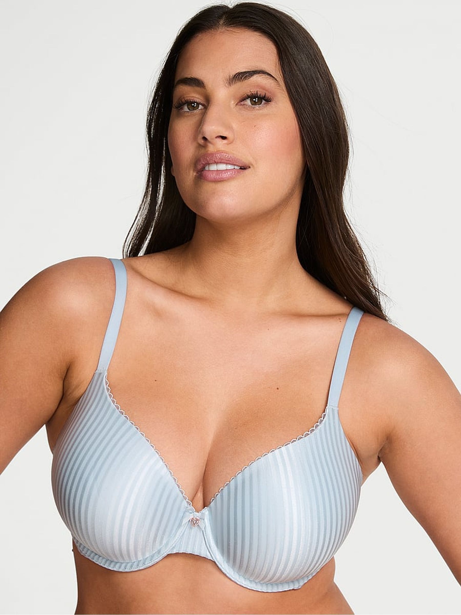 Palest Blue Stripe Lightly Lined Full Cup Bra