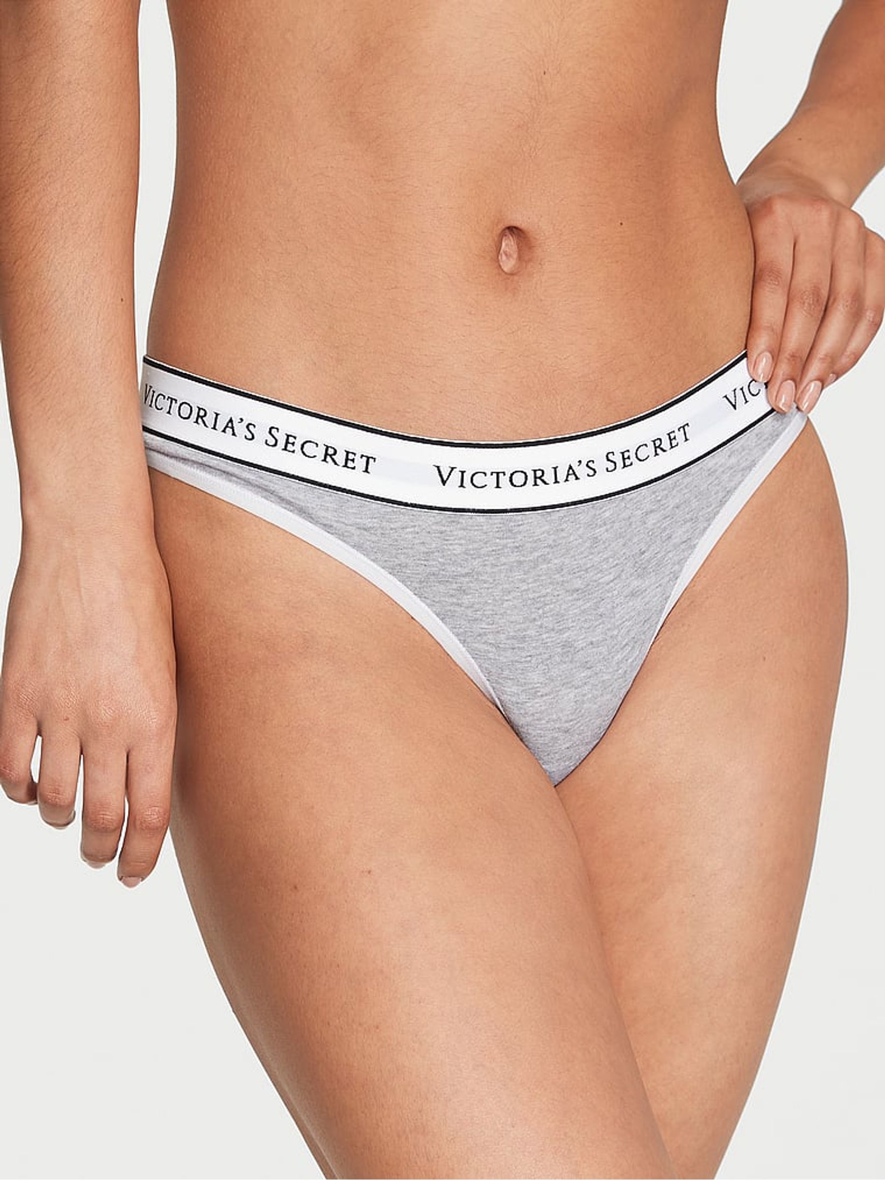 Grey Heather Thong Knickers