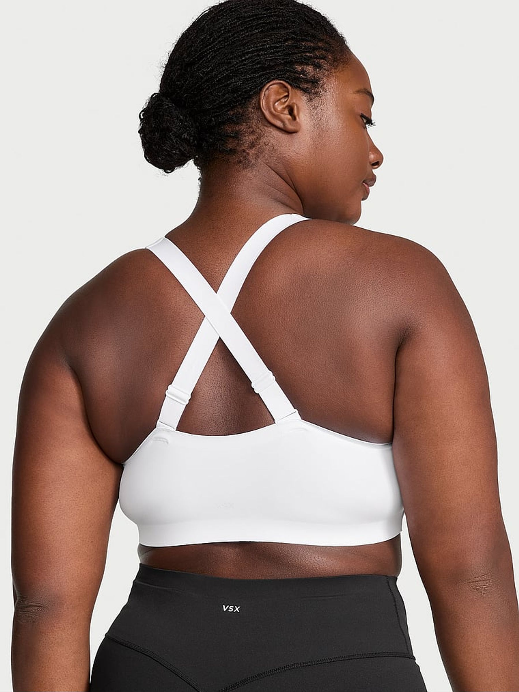 White Front Close High Support Sports Bra