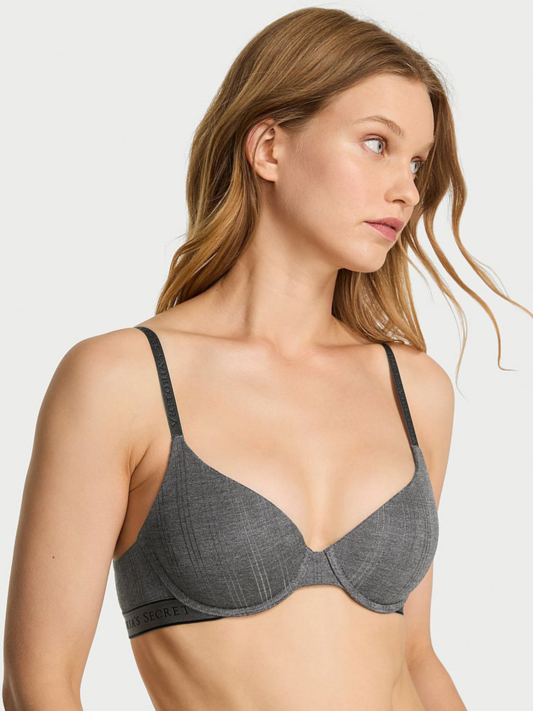 Heather Anthracite Grey Lightly Lined Demi Modal Bra