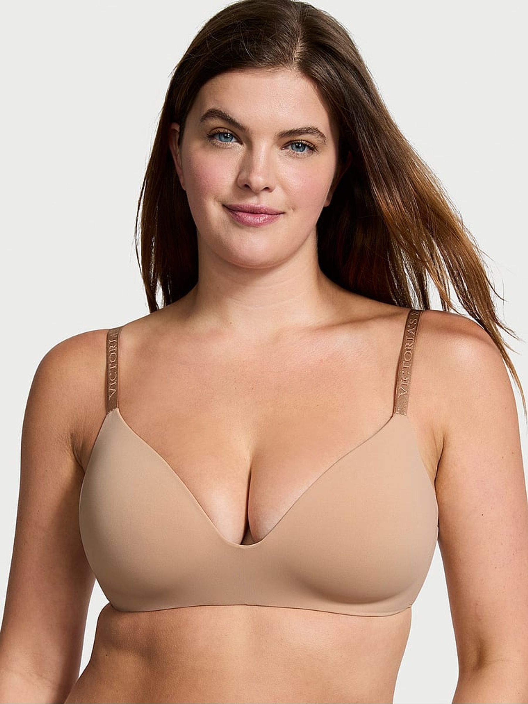 Praline Nude Logo Strap Non Wired Lightly Lined Bra