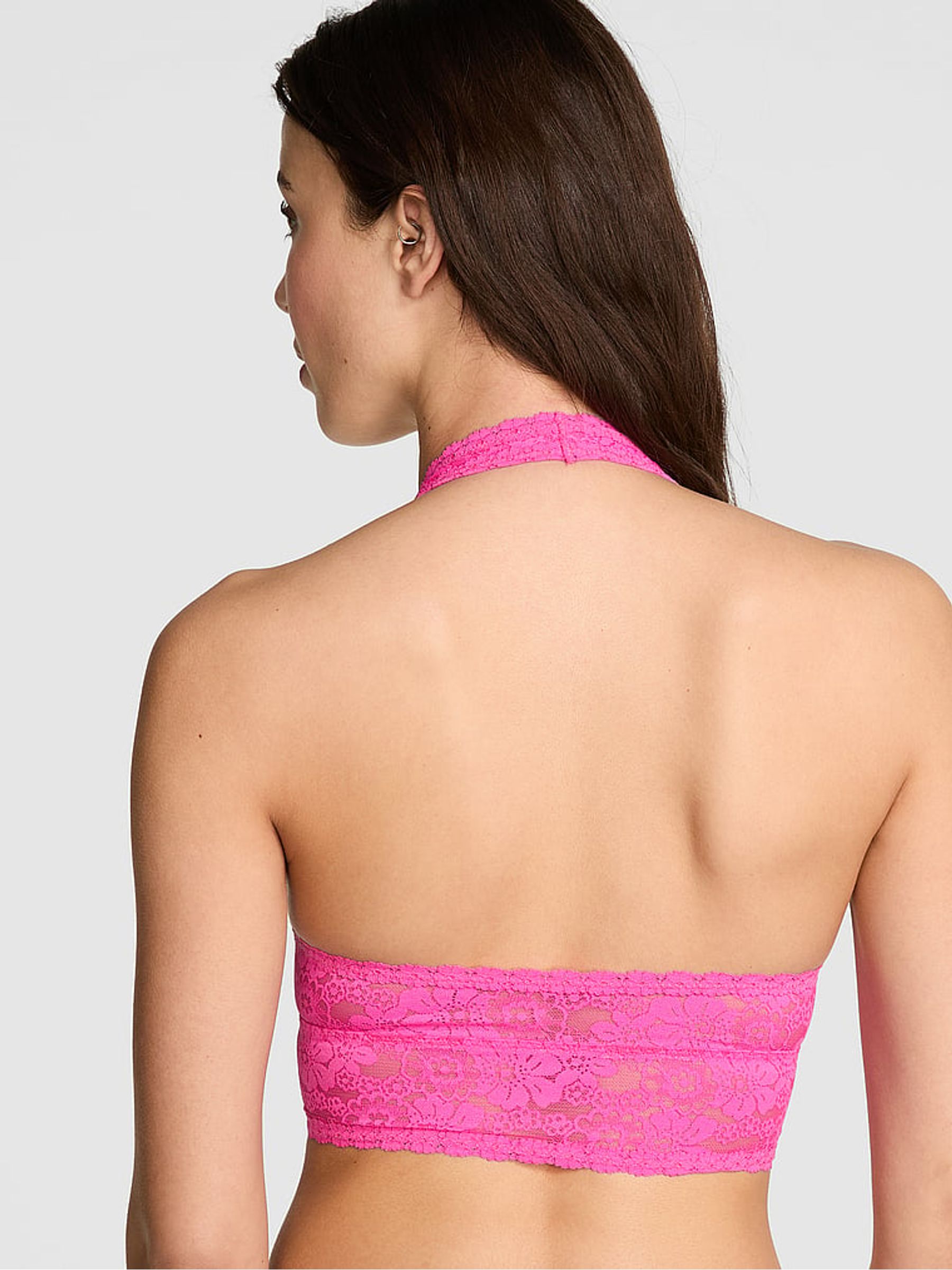 Pink Gossip Lace Halter Bra Top