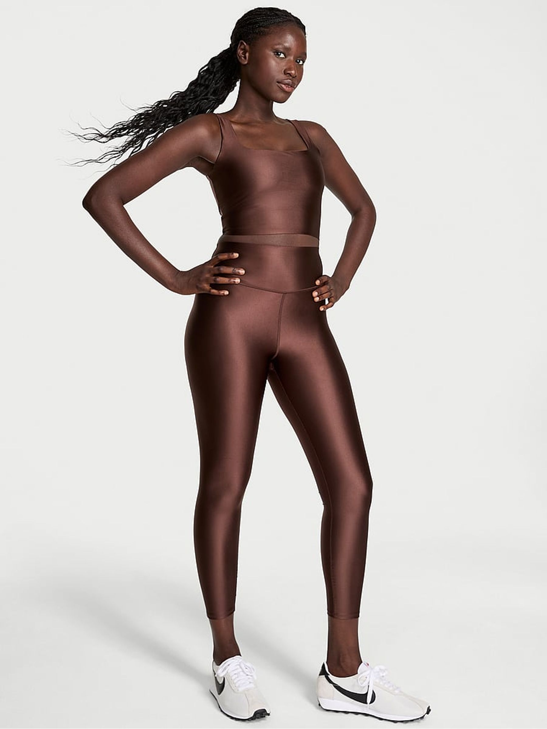 Ganache Brown GlossyTech™ Leggings