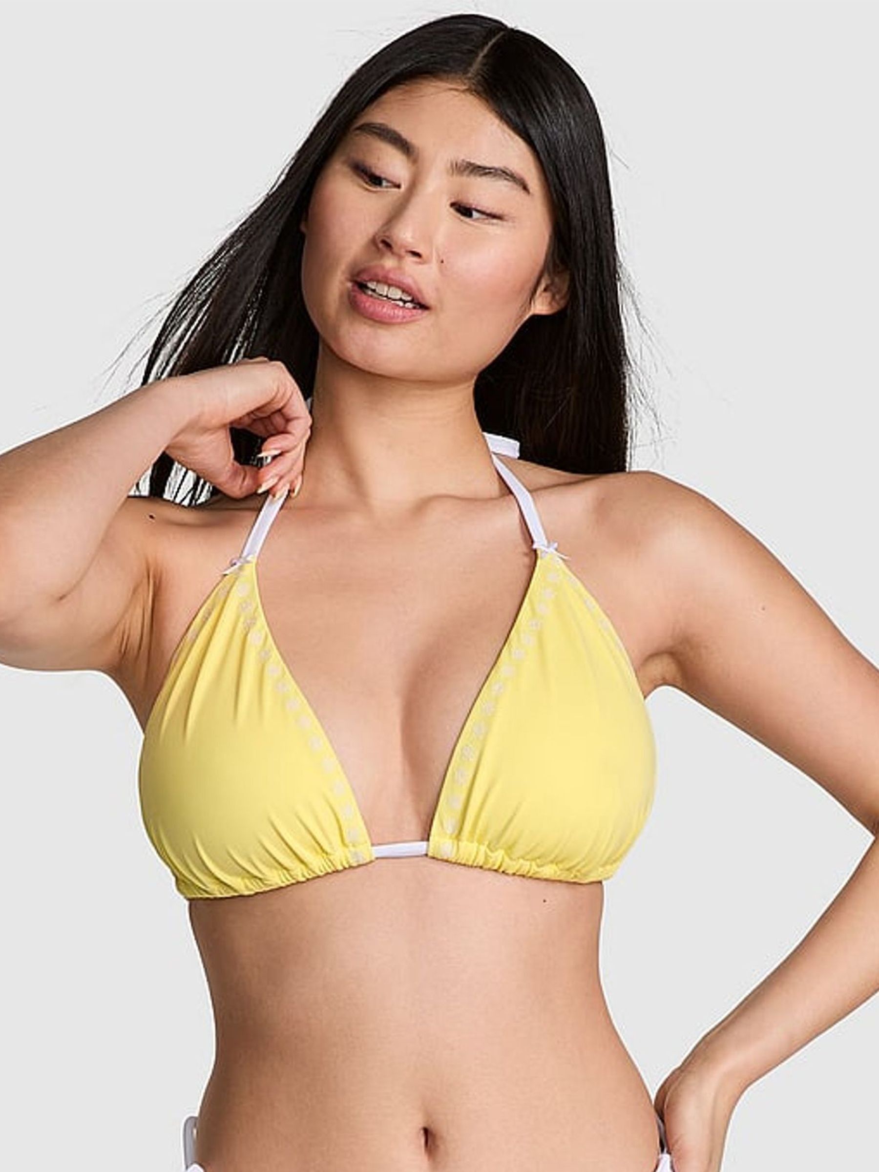 Popcorn Yellow Triangle Bikini Top