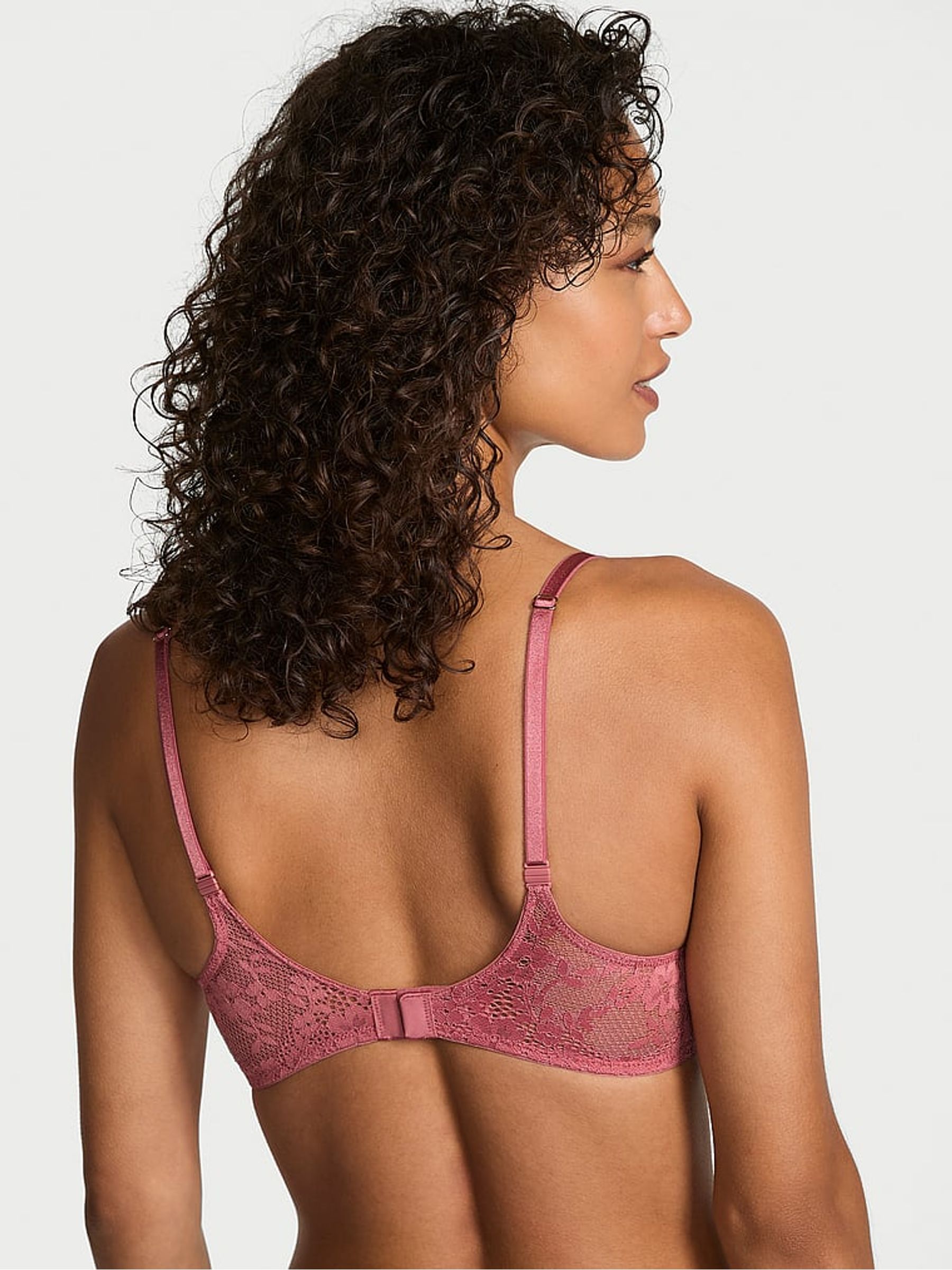Seductive Rose Pink Non Wired Push Up Lace Bra