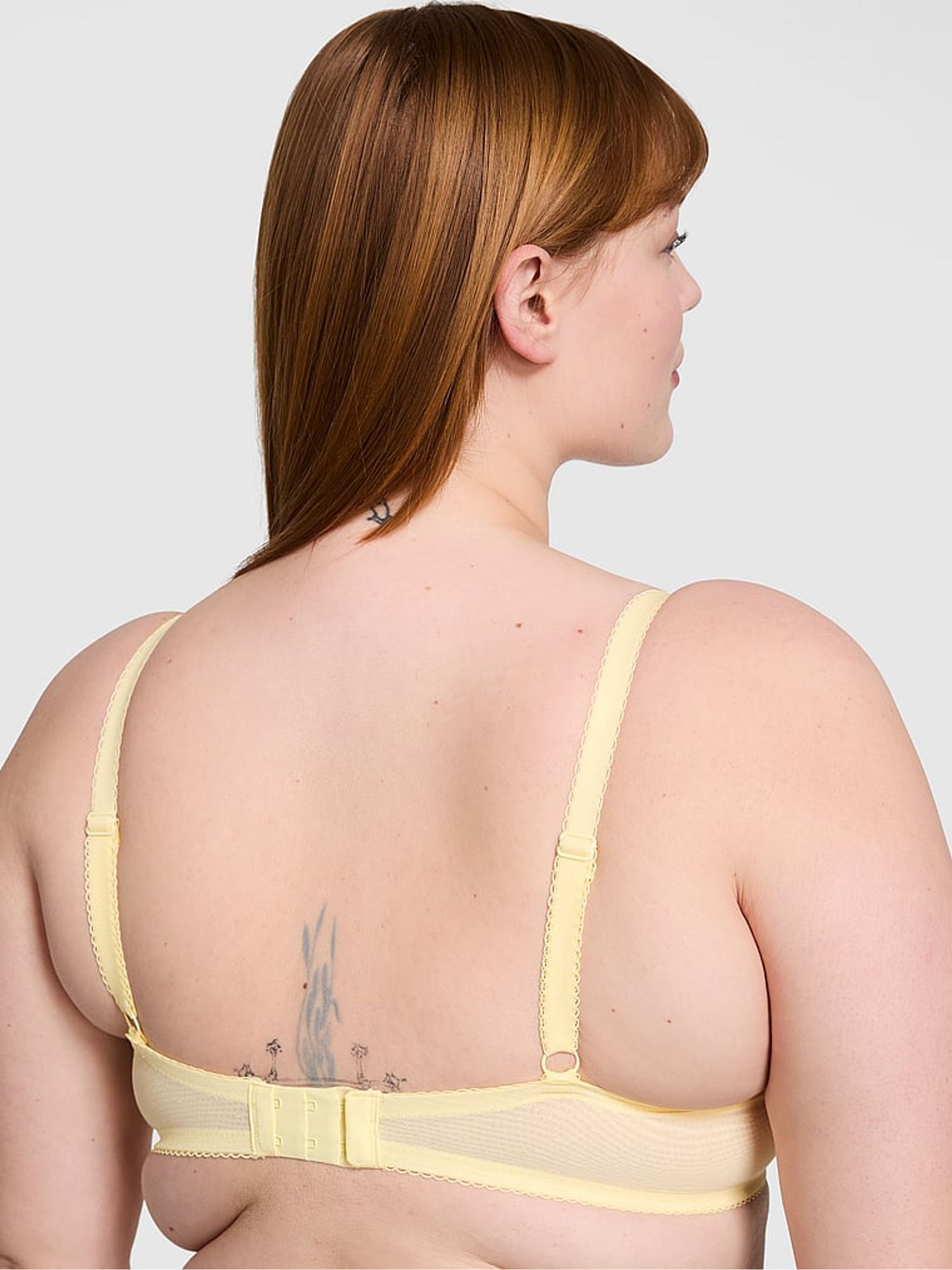 Lemon Yellow Push Up Embroidery Bra
