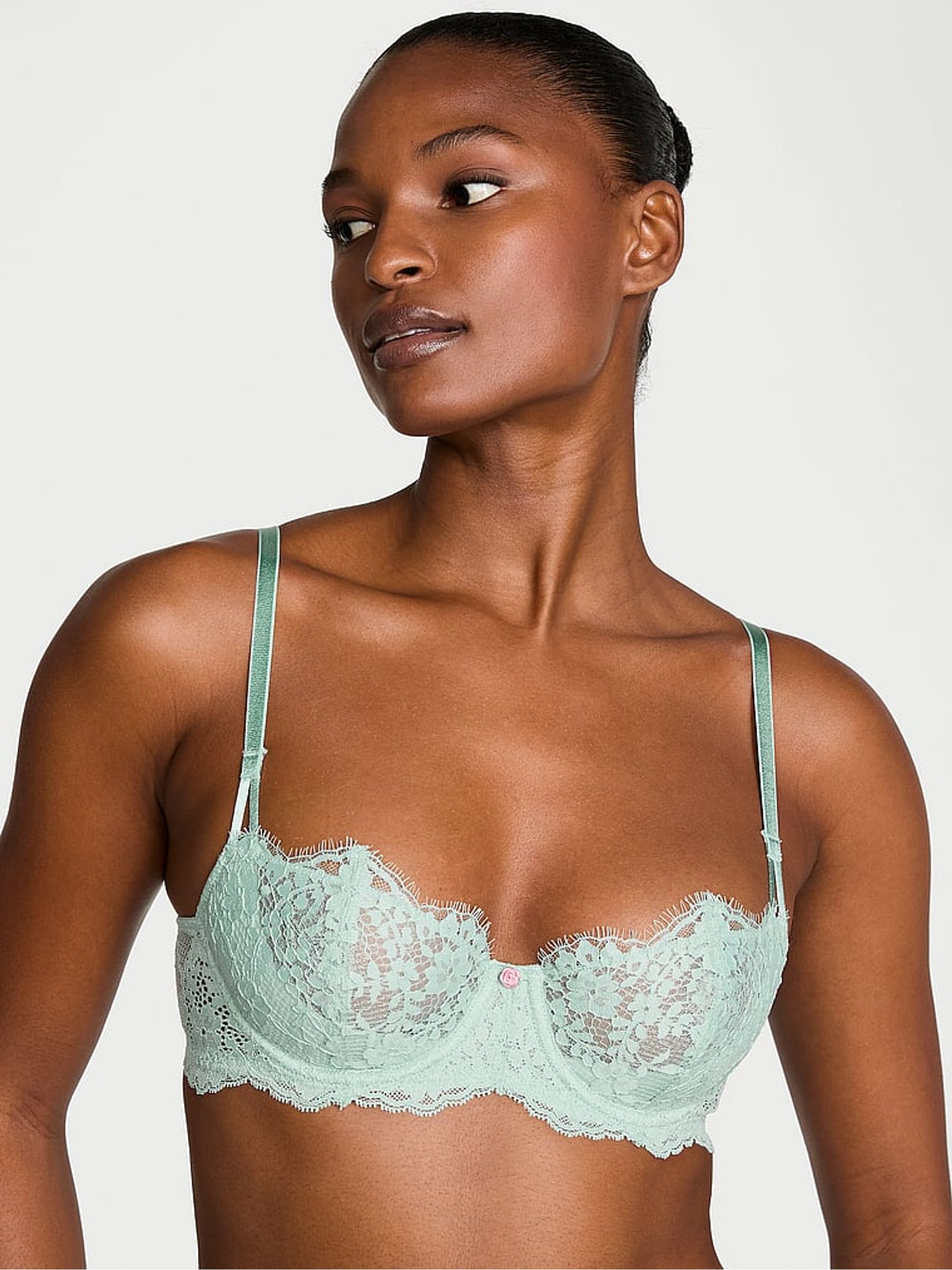 Silent Green Unlined Balcony Lace Bra