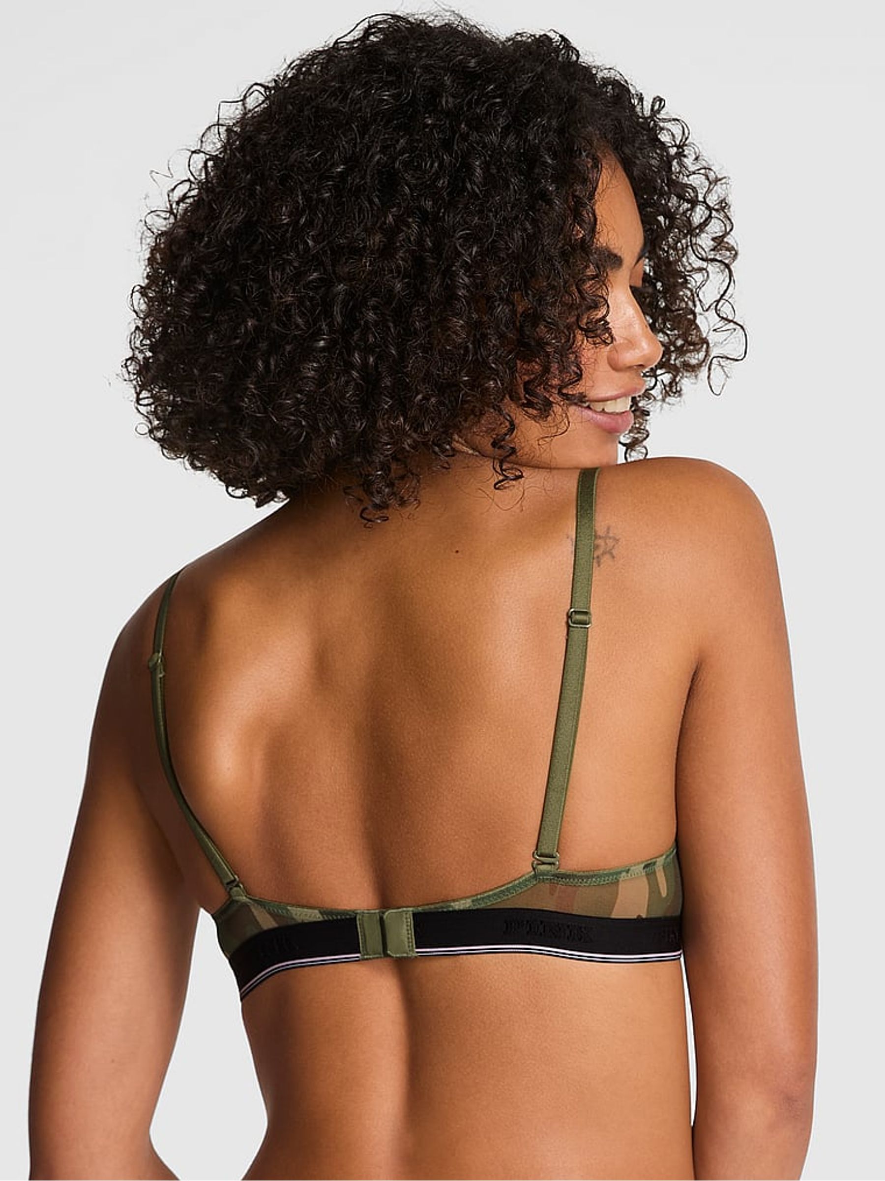 Olive Green Super Push Up Mesh Bra