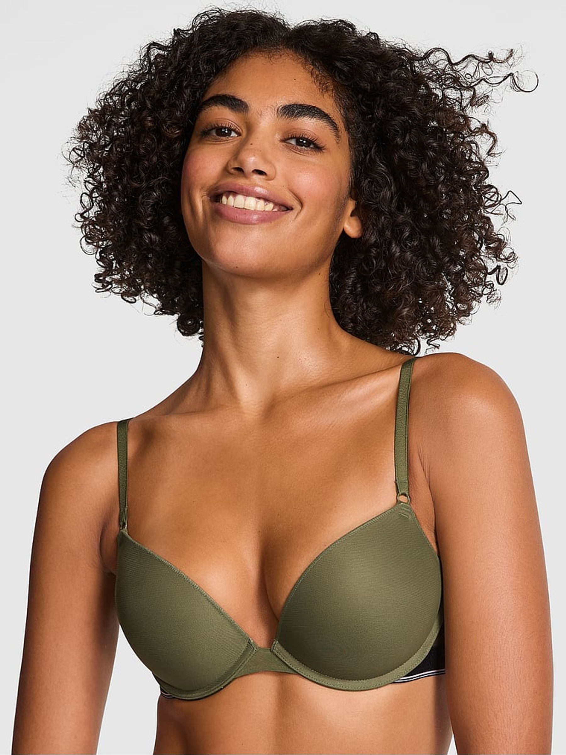 Olive Green Super Push Up Mesh Bra