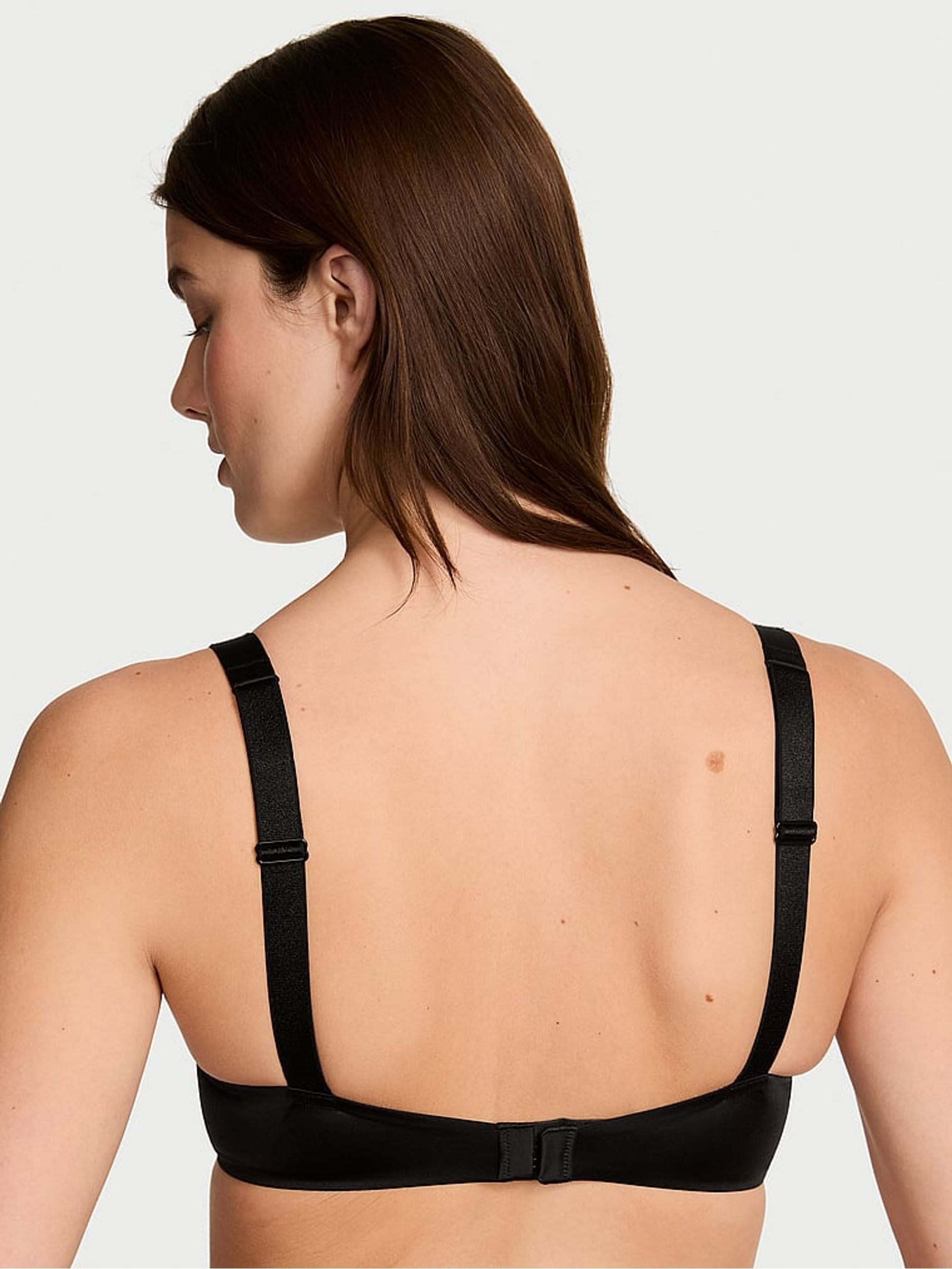 Black Push Up Shine Strap Bra