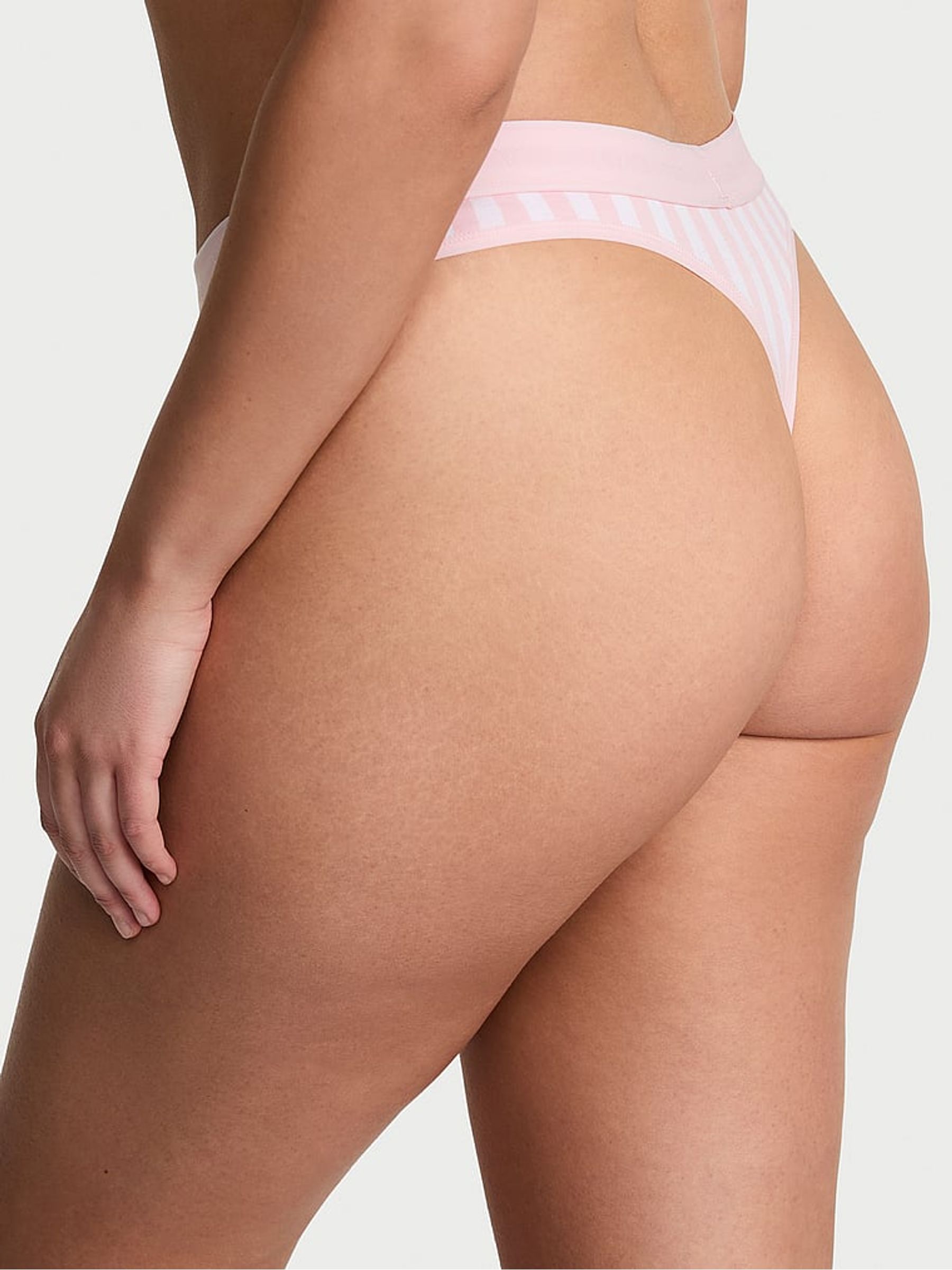 Pretty Blossom Pink Stripe Thong Knickers
